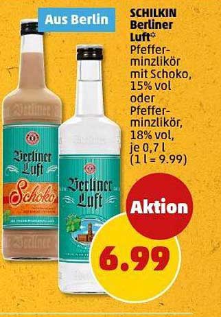 SCHILKIN Berliner Luft - Pfefferminzlikör mit Schoko oder klassischer Pfefferminzlikör