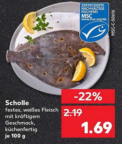 Scholle - festes, weißes Fleisch mit kräftigem Geschmack, küchenfertig, je 100 g