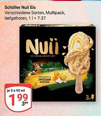 Schöller Nuii Eis - Verschiedene Sorten, Multipack, tiefgefroren