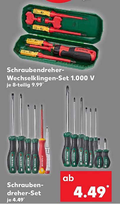 Schraubendreher-Wechselklingen-Set 1.000 V und Schraubendreher-Set
