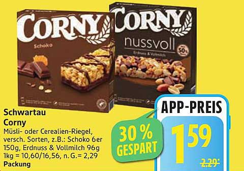 Schwartau Corny Müsliriegel - Verschiedene Sorten - 30% Gespart!