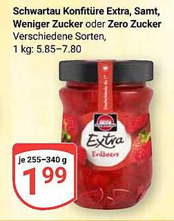 Schwartau Konfitüre Extra, Samt, Weniger Zucker oder Zero Zucker