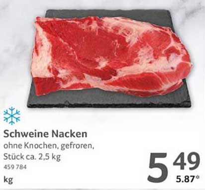 Schweine Nacken ohne Knochen, gefroren, Stück ca. 2,5 kg