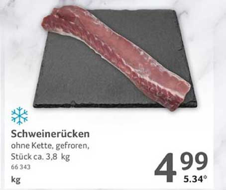 Schweinerücken ohne Kette, gefroren, Stück ca. 3,8 kg