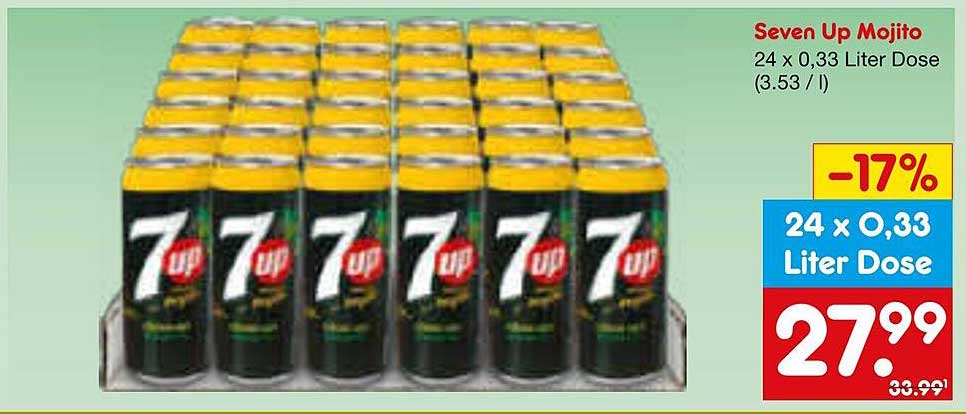 Seven Up Mojito 24 x 0,33 Liter Dose (3,53 / l)