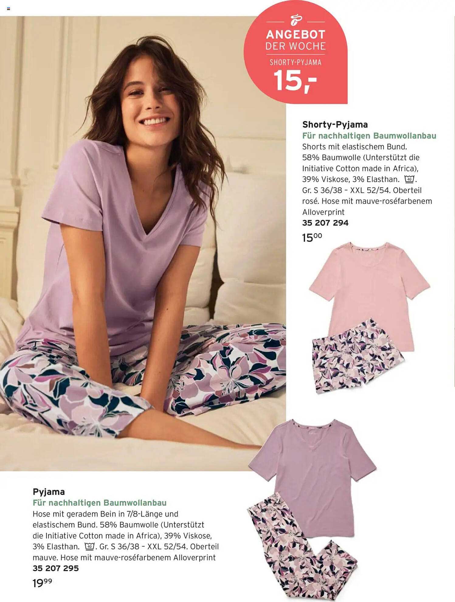 Shorty-Pyjama für nachhaltigen Baumwollanbau