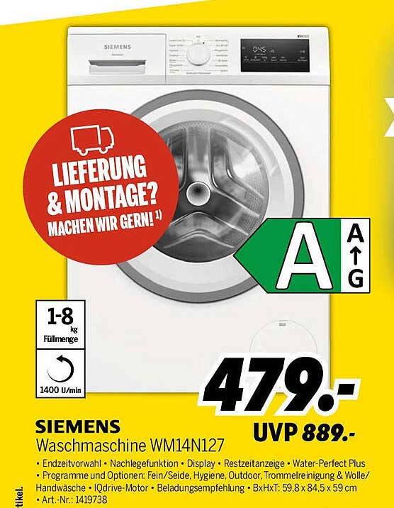 SIEMENS Waschmaschine WM14N127