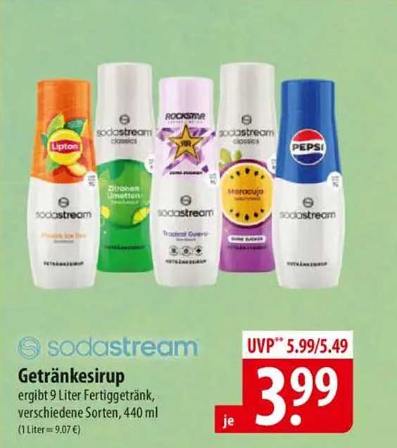 SodaStream Getränkesirup, 440 ml, verschiedene Sorten