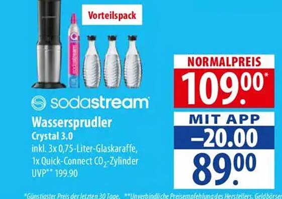 SodaStream Wassersprudler Crystal 3.0 Angebot