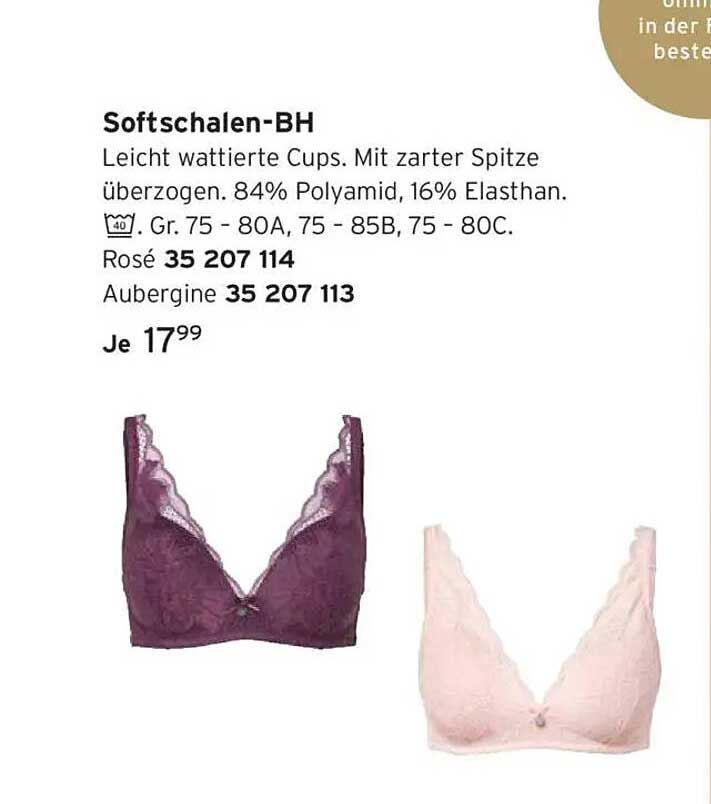 Softschalen-BH - Leicht wattierte Cups mit zarter Spitze