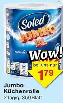 Soled Jumbo Küchenrolle - 2-lagig, 350 Blatt