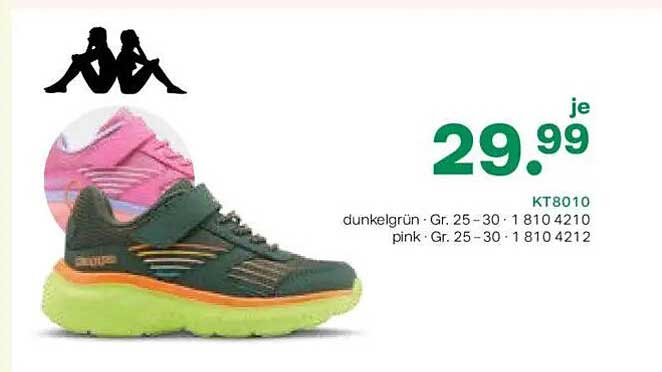 Sportliche Kinderfreizeitschuhe in Dunkelgrün und Pink