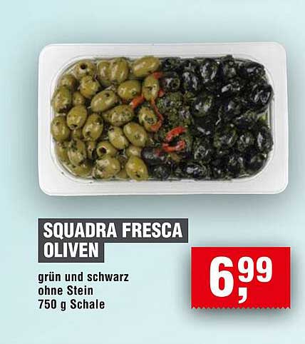 SQUADRA FRESCA OLIVEN - grün und schwarz ohne Stein, 750 g Schale
