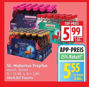 St. Hubertus-Tropfen versch. Sorten