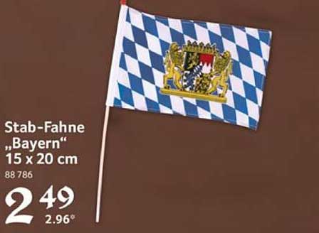 Stab-Fahne „Bayern“ 15 x 20 cm