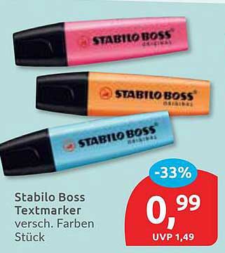 Stabilo Boss Textmarker – verschiedene Farben