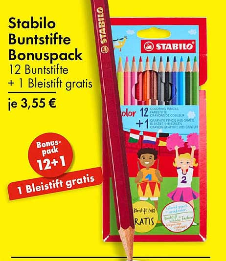 Stabilo Buntstifte Bonuspack - 12 Buntstifte + 1 Bleistift gratis