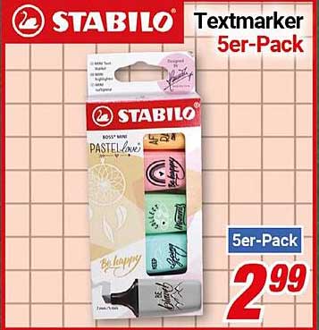 STABILO Textmarker 5er-Pack