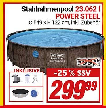 Stahlrahmenpool 23.062 | POWER STEEL Ø 549 x H 122 cm, inkl. Zubehör