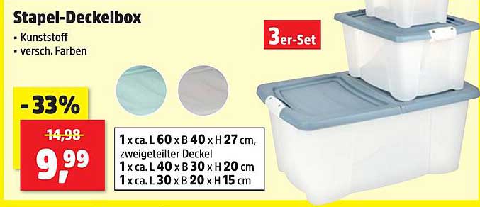 Stapel-Deckelbox 3er-Set