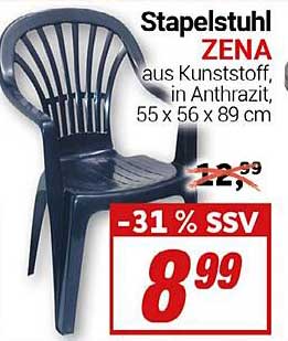 Stapelstuhl ZENA aus Kunststoff in Anthrazit