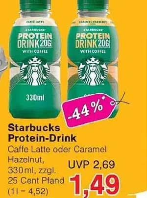 Starbucks Protein-Drink - Caffe Latte oder Caramel Hazelnut 330ml