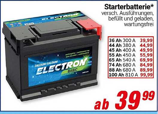 Starterbatterie - CaLcIuM/CaLcIuM Elektron BASIC in verschiedenen Ausführungen