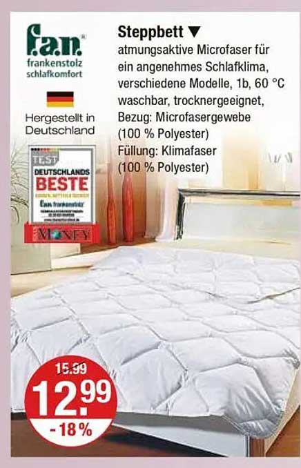 Steppbett von f.a.n. – ideal für angenehme Nächte