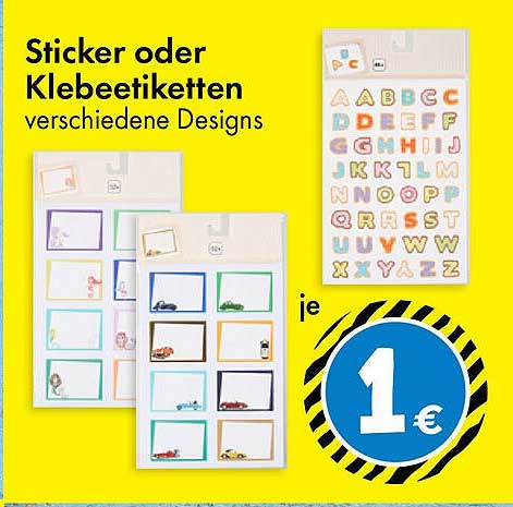 Sticker oder Klebeetiketten verschiedene Designs