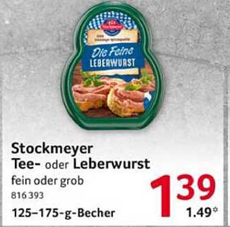 Stockmeyer Tee- oder Leberwurst 125-175 g Becher