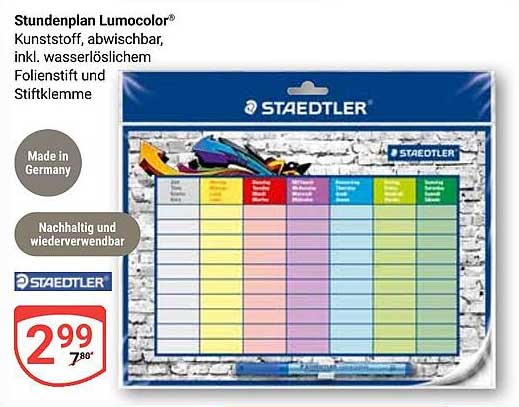 Stundenplan Lumocolor® von Staedtler