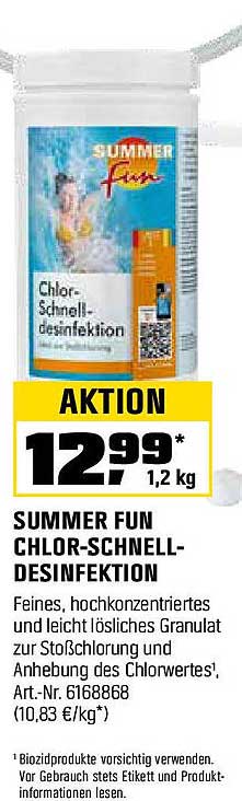 SUMMER FUN CHLOR-SCHNELL-DESINFEKTION