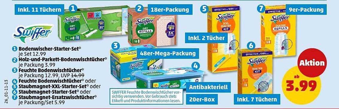 Swiffer Feuchte Bodenwischtücher - Aktion ab 3,99 €