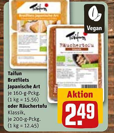 Taifun Bratfilets Japanische Art oder Räuchertofu Klassik