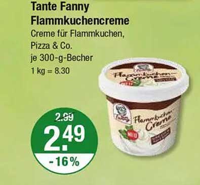 Tante Fanny Flammkuchencreme - Creme für Flammkuchen, Pizza & Co.