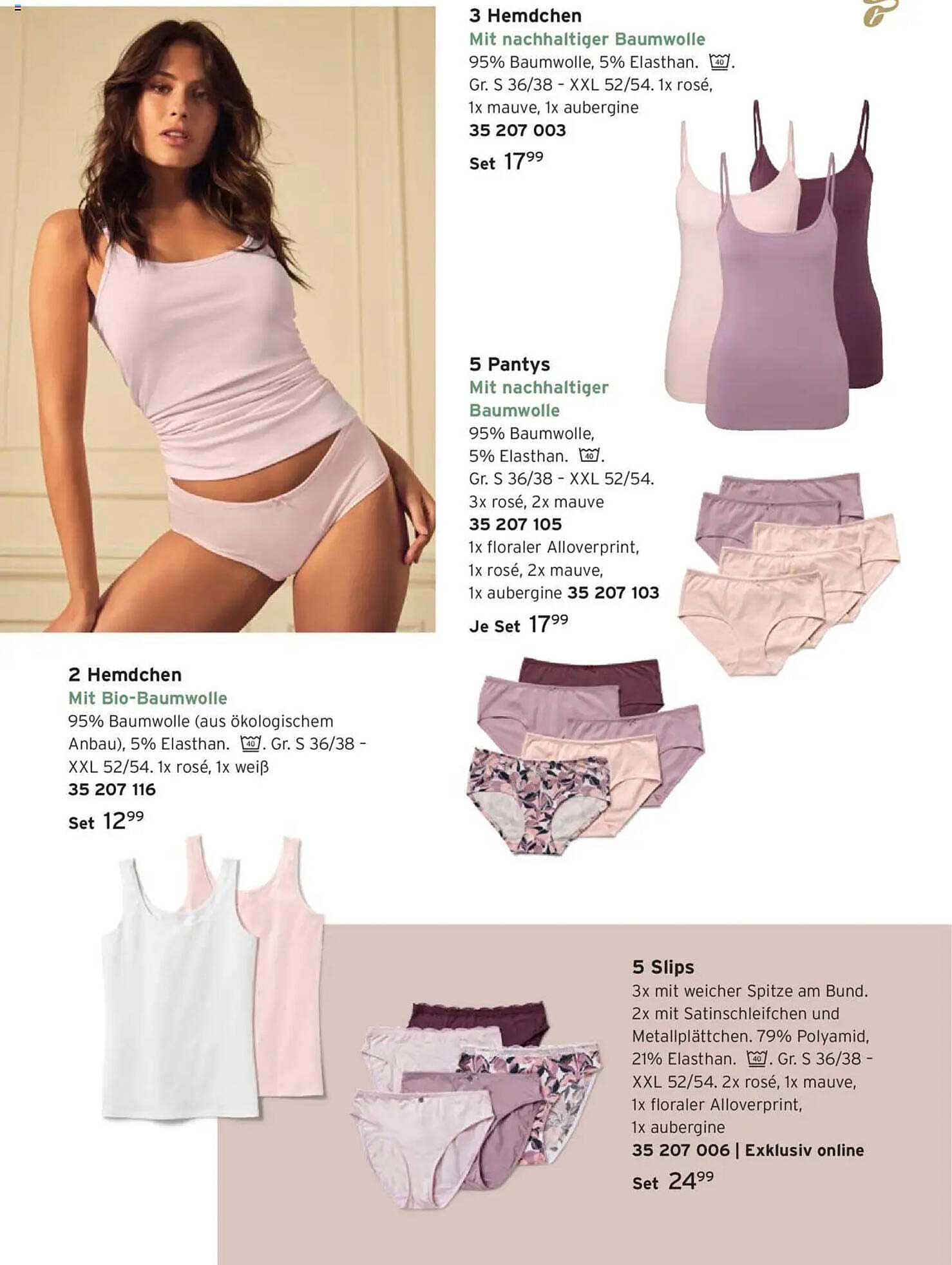 Tchibo Angebot: Hemdchen und Pantys Set – Trendige Unterwäsche aus nachhaltigen Materialien