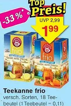 Teekanne frio - verschiedene Sorten, 18 Teebeutel