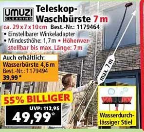 Teleskop-Waschbürste 7 m