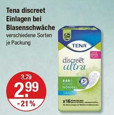 Tena discreet Einlagen bei Blasenschwäche – verschiedene Sorten je Packung