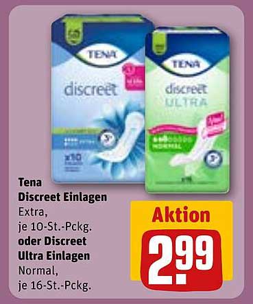 Tena Discreet Einlagen Extra und Ultra