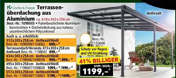 Terrassenüberdachung aus Aluminium