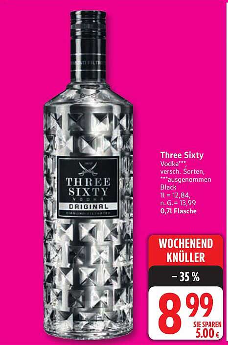 Three Sixty Vodka – Original 0,7l Flasche