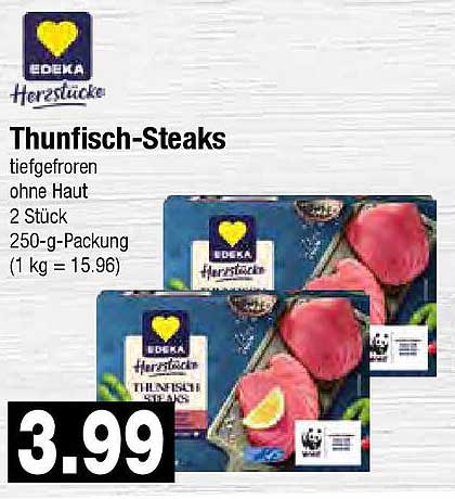 Thunfish-Steaks tiefgefroren ohne Haut 250-g-Packung