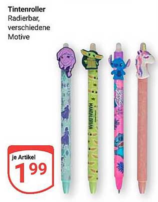 Tintenroller, radierbar, verschiedene Motive