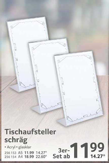 Tischaufsteller schräg - 3er-Set