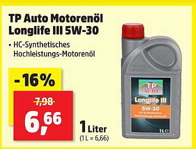 TP Auto Motoröl Longlife III 5W-30