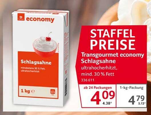 Transgourmet economy Schlag-sahne 1 kg