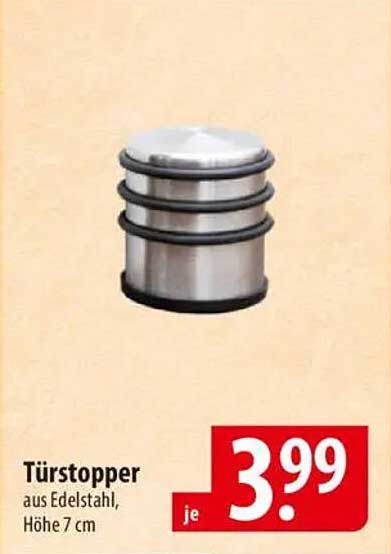 Türstopper aus Edelstahl, Höhe 7 cm