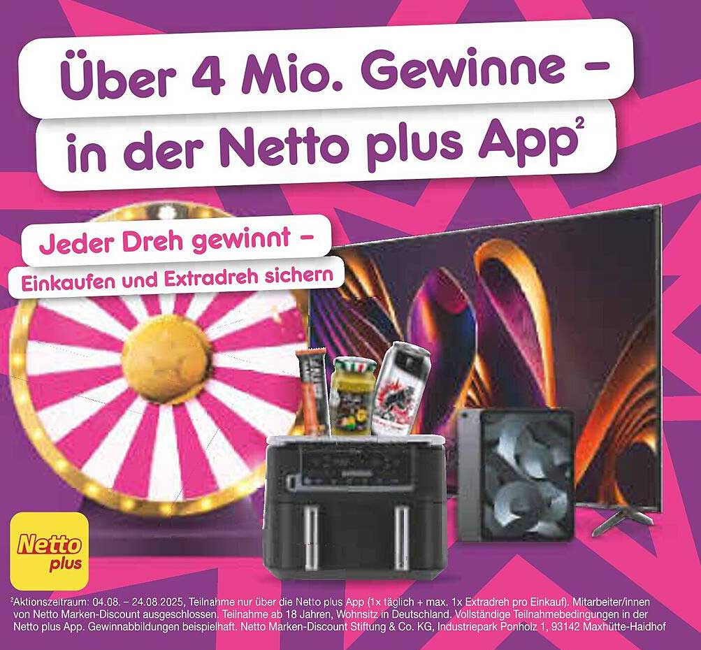 Über 4 Mio. Gewinne - in der Netto plus App