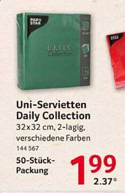 Uni-Servietten Daily Collection 50-Stück-Packung